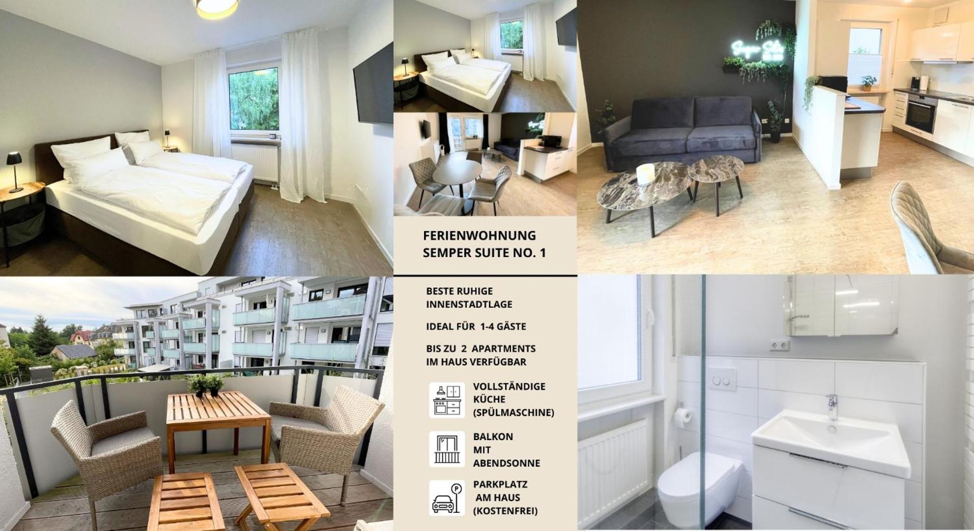 Semper No1 - 2zi 1-4 Pers, Balkon, Parkplatz, Hofgartennaehe Apartment *
